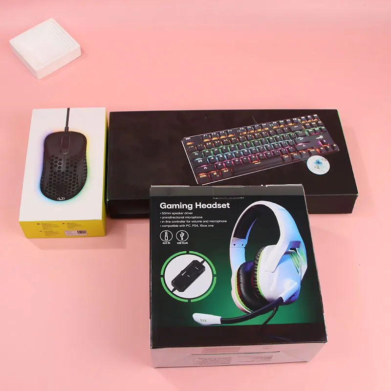 factory price make corrugated paper keyboard package box custom print logo mouse headphone boxes for consumer electronic