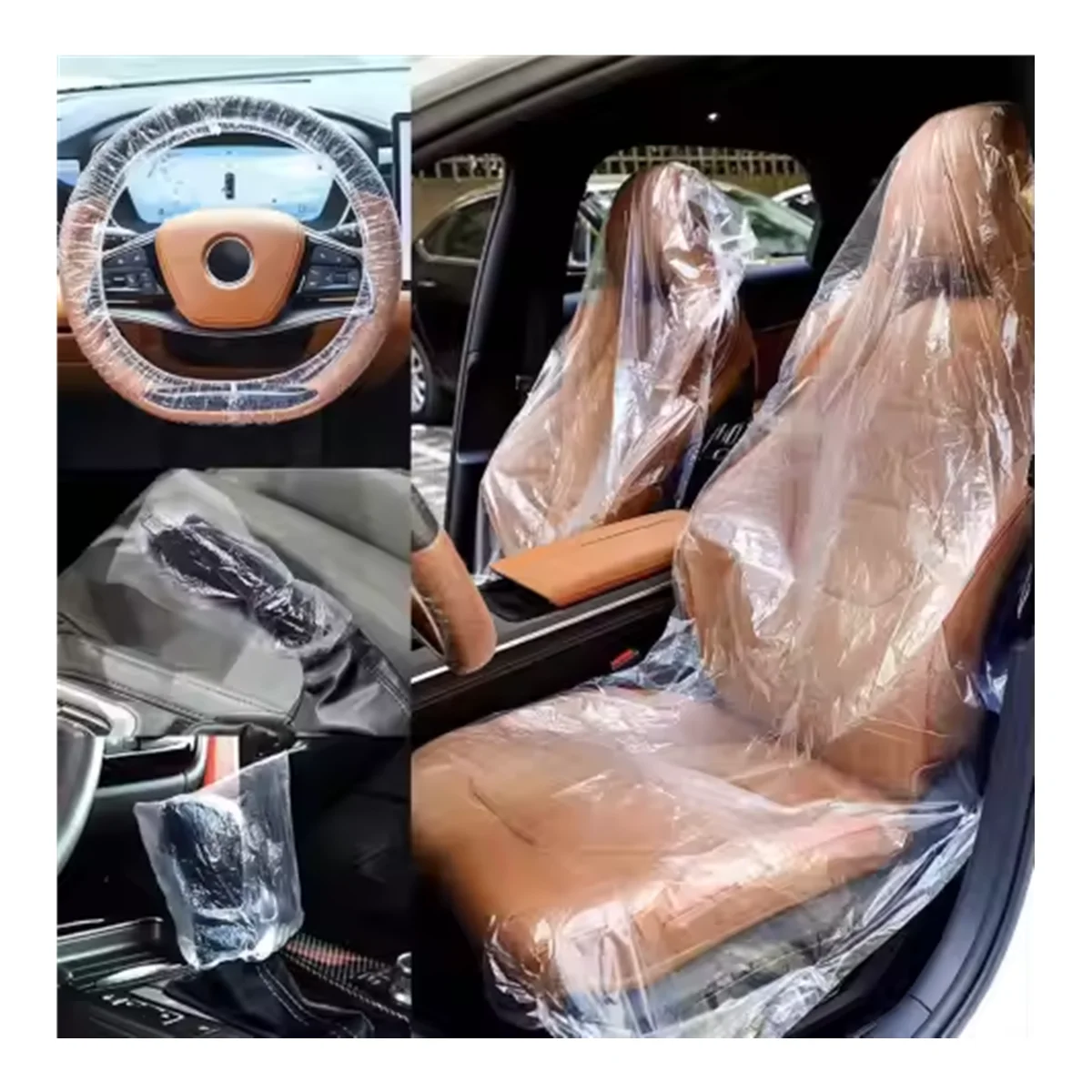Wholesale HDPE Transparent Waterproof Disposable Plastic Seat Cover Kit for Cars automotive parts & accessories