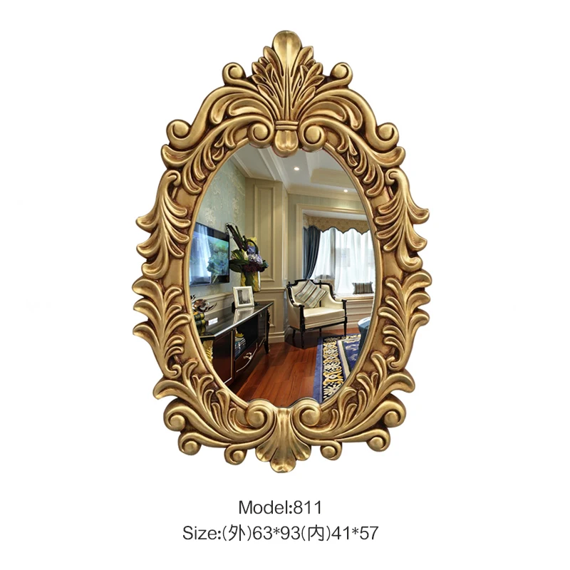 Gold Retro Classic Style Wall Mirror Home Decor French Antique Gold Baroque Vintage Mirror