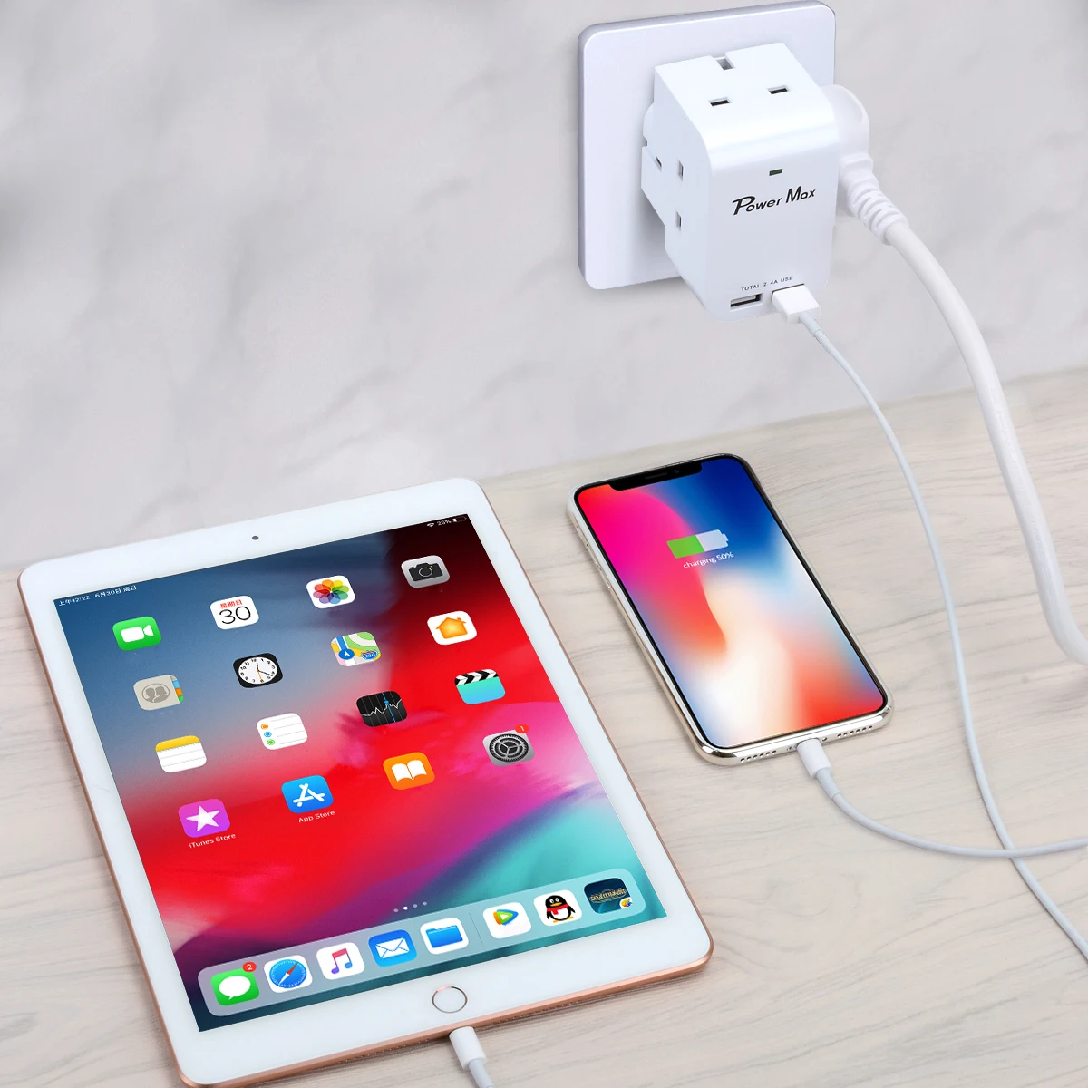 UK CE SASO 2 Way Plugs Extension Multi Sockets Wall Charger Adapter 13A UK 3 Pin Power Socket for Home Office Kitchen