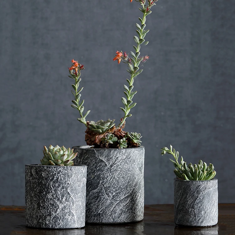 Rough texture home tabletop decorations concrete bonsai succulent plant pots garden supplies flower pot for plant flower
