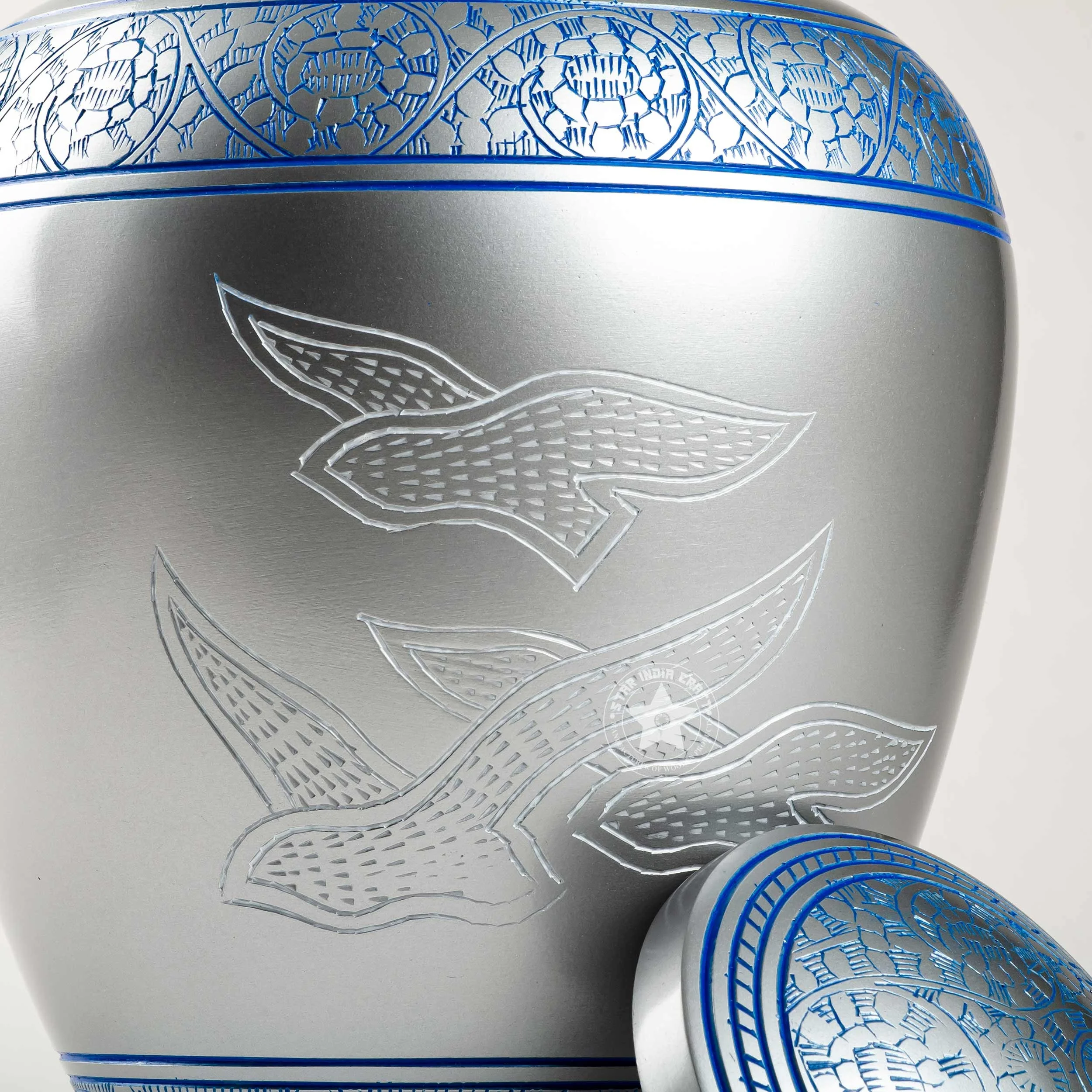 Peaceful Arcadia Red Cremation Urns for Human Ashes - Adult Large Funeral Urns Handcrafted - STAR INDIA CRAFT