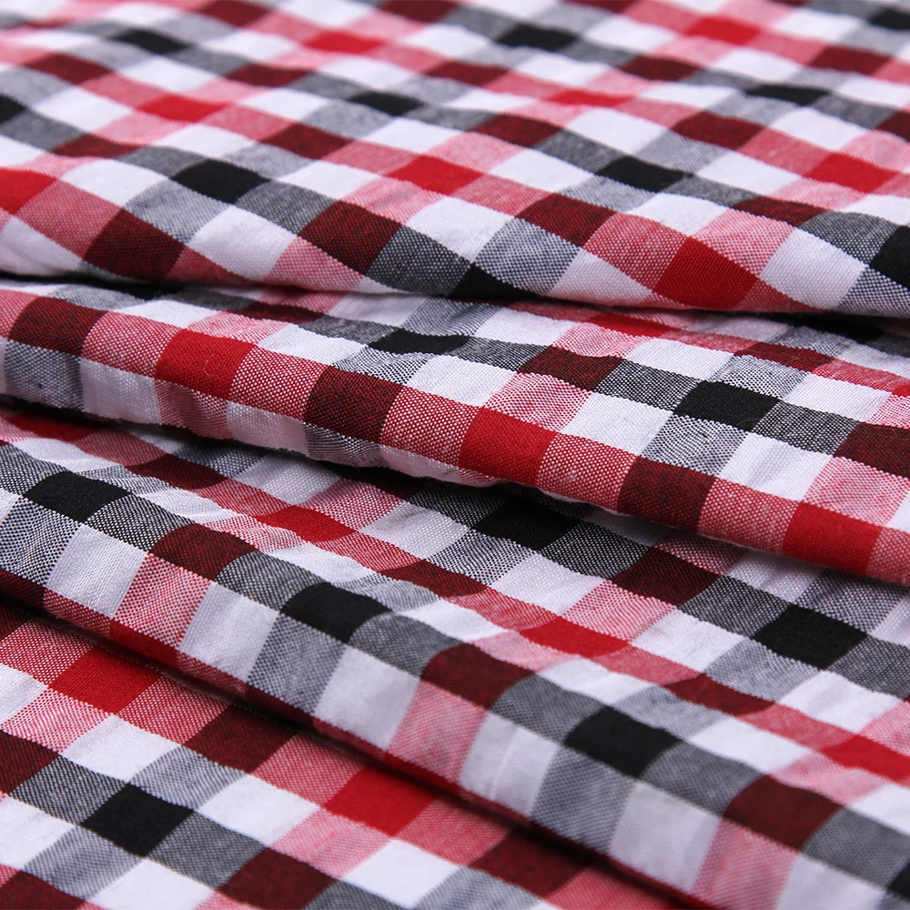 Клетчатая ткань CVC bubble, подкладка рубашки из окрашенной пряжи