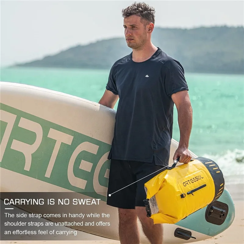 2023 new IPX6 pvc tarpaulin 20L waterproof dry bag backpack for hiking camping