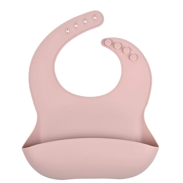 Custom printed bib 4 adjustable botton BPA free food grade washable silicone baby bib toddler dinnerware children reusable bibs