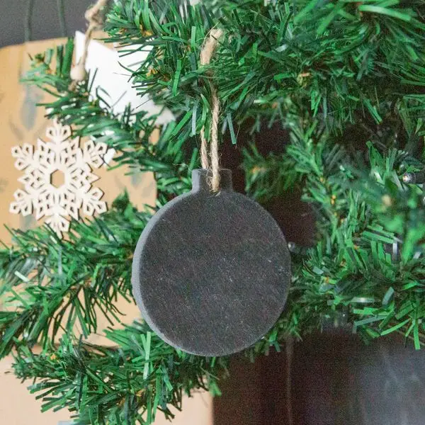 Personalized Merry Christmas Circle Slate Ornament Slate Bauble Christmas Tree Decoration