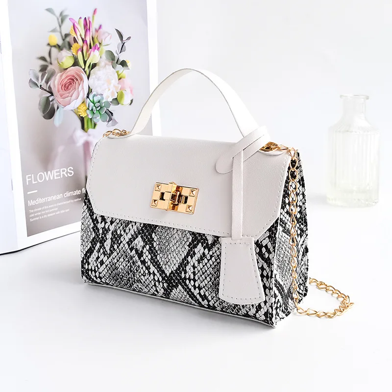 2024 New Snake Print Material Colorful  Bag High Quality Versatile Single Shoulder Crossbody Chain Bag