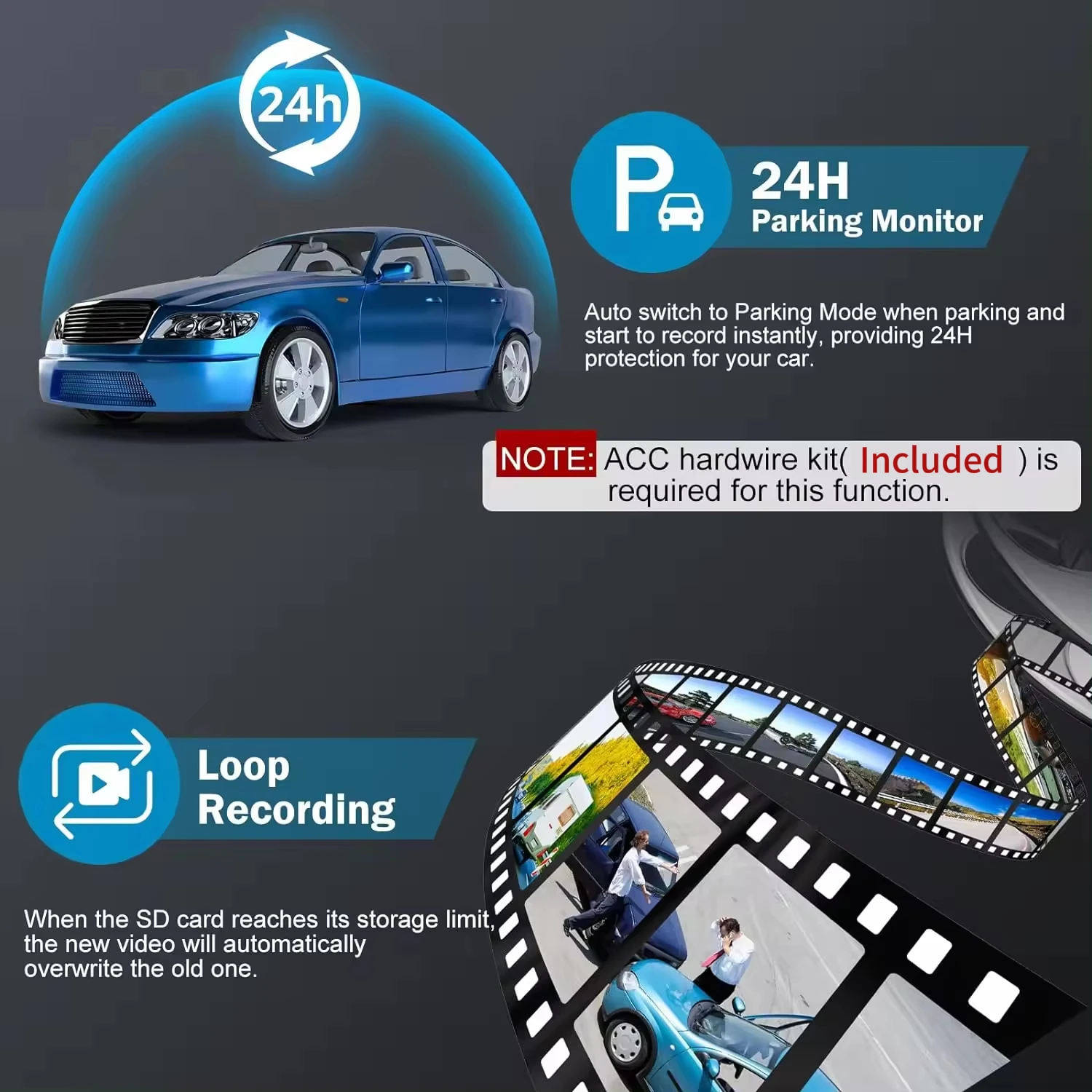 E-TOO Универсальный Wi-Fi Full HD 2K + 1080P Автомобильный видеорегистратор 3 камеры ночного видения G-сенсор петля записи
