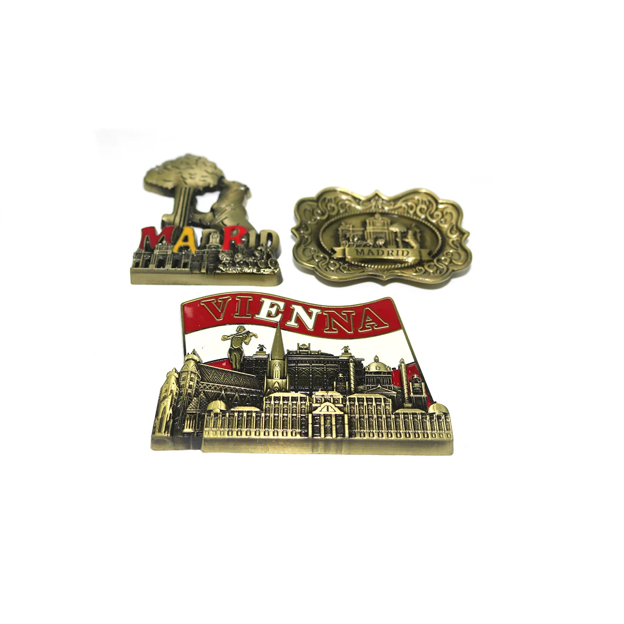 Vienna fridge magnet manufacturer souvenir tourist metal die casting engraving magnetic fridge magnet for party home room decor