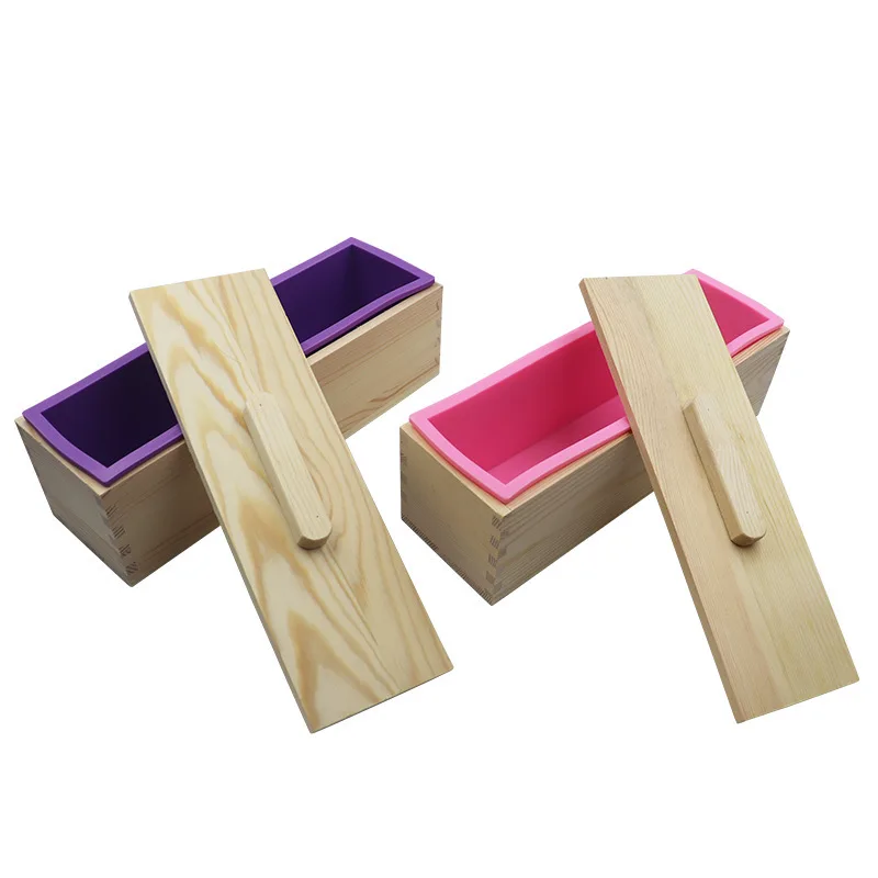 Hot Selling Adjustable Wooden Soap Cutter and Stainless Steel Soap Making Molds Kits with  Soap Cutter