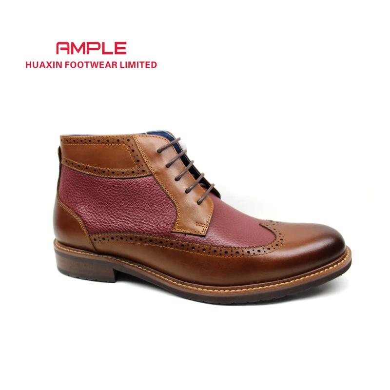 Genuine leather ankle boots men shoes vintage classic casual motorcycle chelsea boot