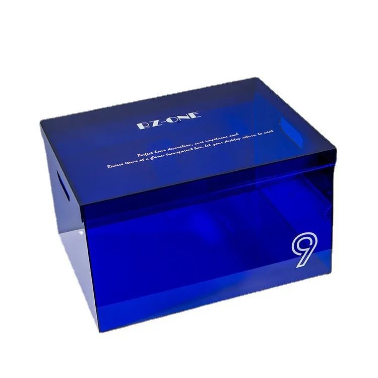 Acrylic box custom translucent dust proof storage box Beauty clam shell cover with hand gift display box