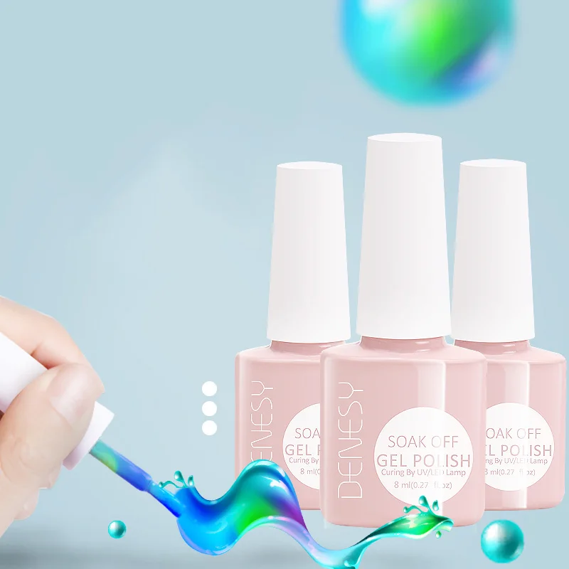 8ML UV LED Gel Nail Art Varnish Base Top Coat Nail Gel Polish Private Label