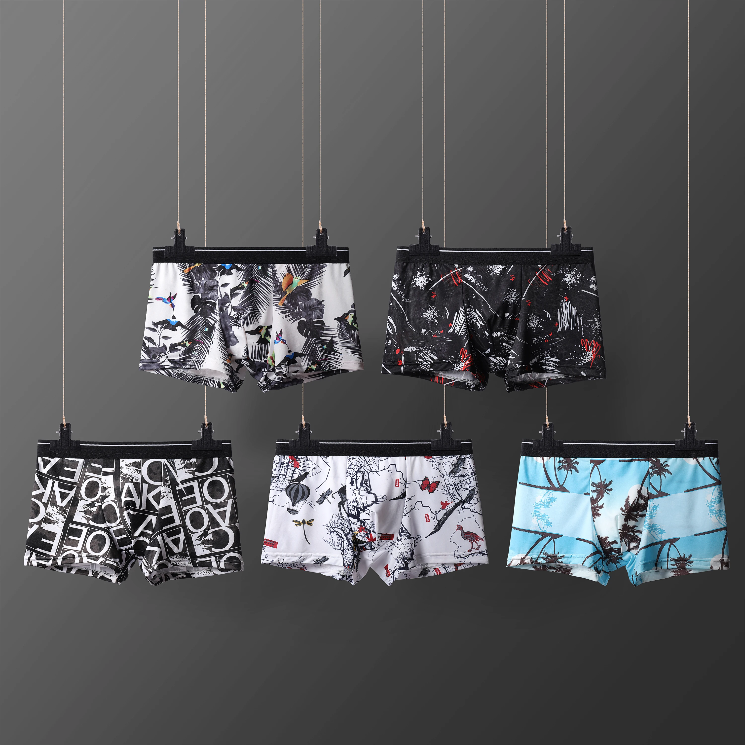 
Drop Shipping new arrival low MOQ ice silk polyester briefs Cool and breathable male Underwear 