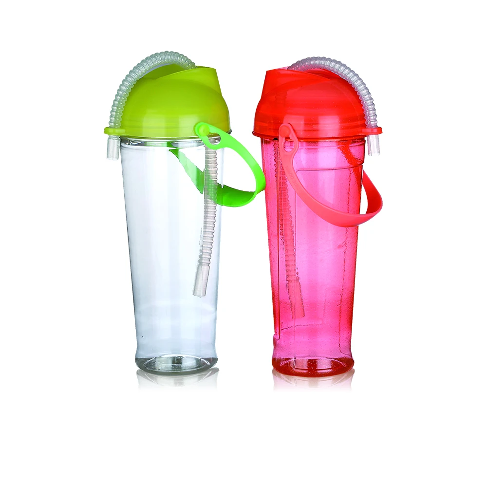 Best price 850ml BPA free hygienic custom logo personalized colorful clear plastic sport drinking bottle with straw for kids