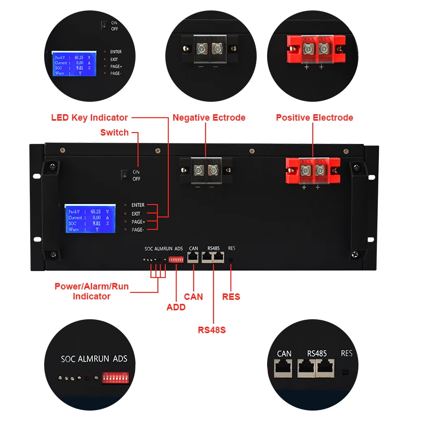 Hot Sale Lithium solar battery 48v 400ah 20kwh lifepo4 li ion battery pack for solar system