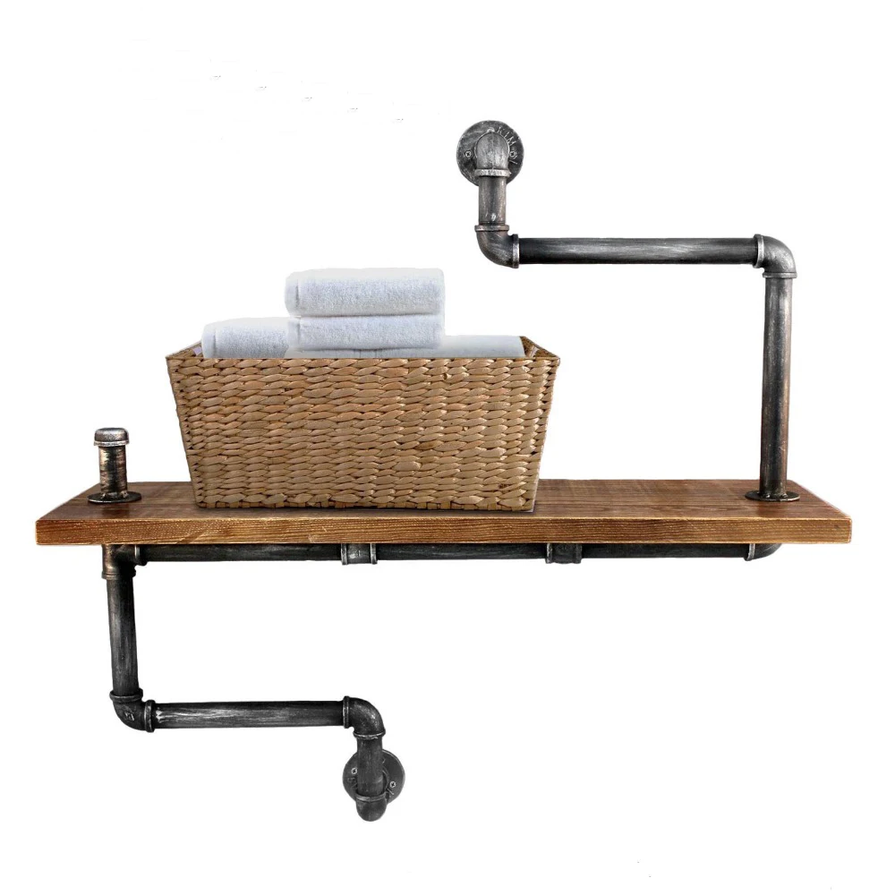 Diy Vintage V Shaped Black Metal Wall Shelves Storage