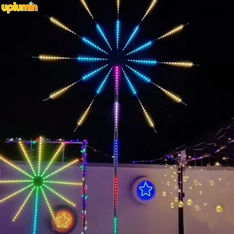 Outdoor Landscape Decorations Lighting LED Friework Light with 4 Inch Fireworks Shells Theme Park 80 IP65 RGB Snowfall Led 1600