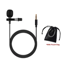 1.5m Portable Mini Stereo hifi sound Clip Lapel 3.5mm Type C mic Wired Mobile lavalier microphone microfone de lapela