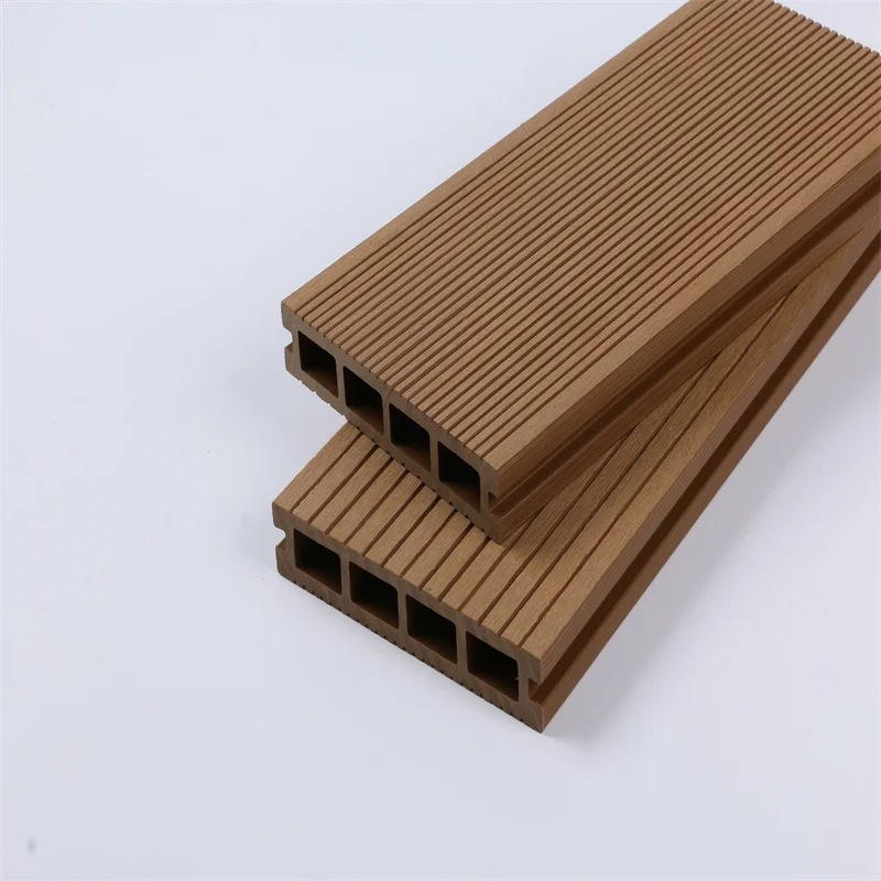 composite decking supplier Square Hole Outdoor  Embossed  WPC Woodgrain Deck