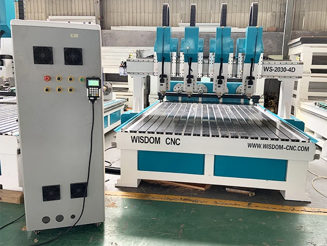 Multi Head 4 Axis CNC Router Machine with Multi Spindle for 3D Carving Woodworking