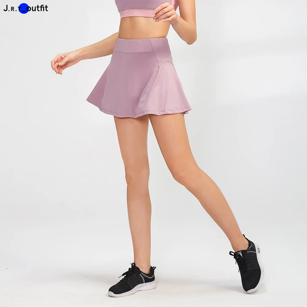 JRT Wholesale Skin-friendly Resist-wrinkle High Waist Sexy Women Sportswear Tennis Skirt With Shorts