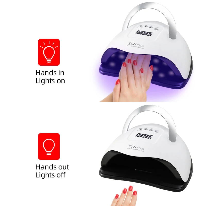 oxxi Hot Selling 180w SUN X7 MAX Double Hands UV Nail Dryer Lamp Gel LED Lamps