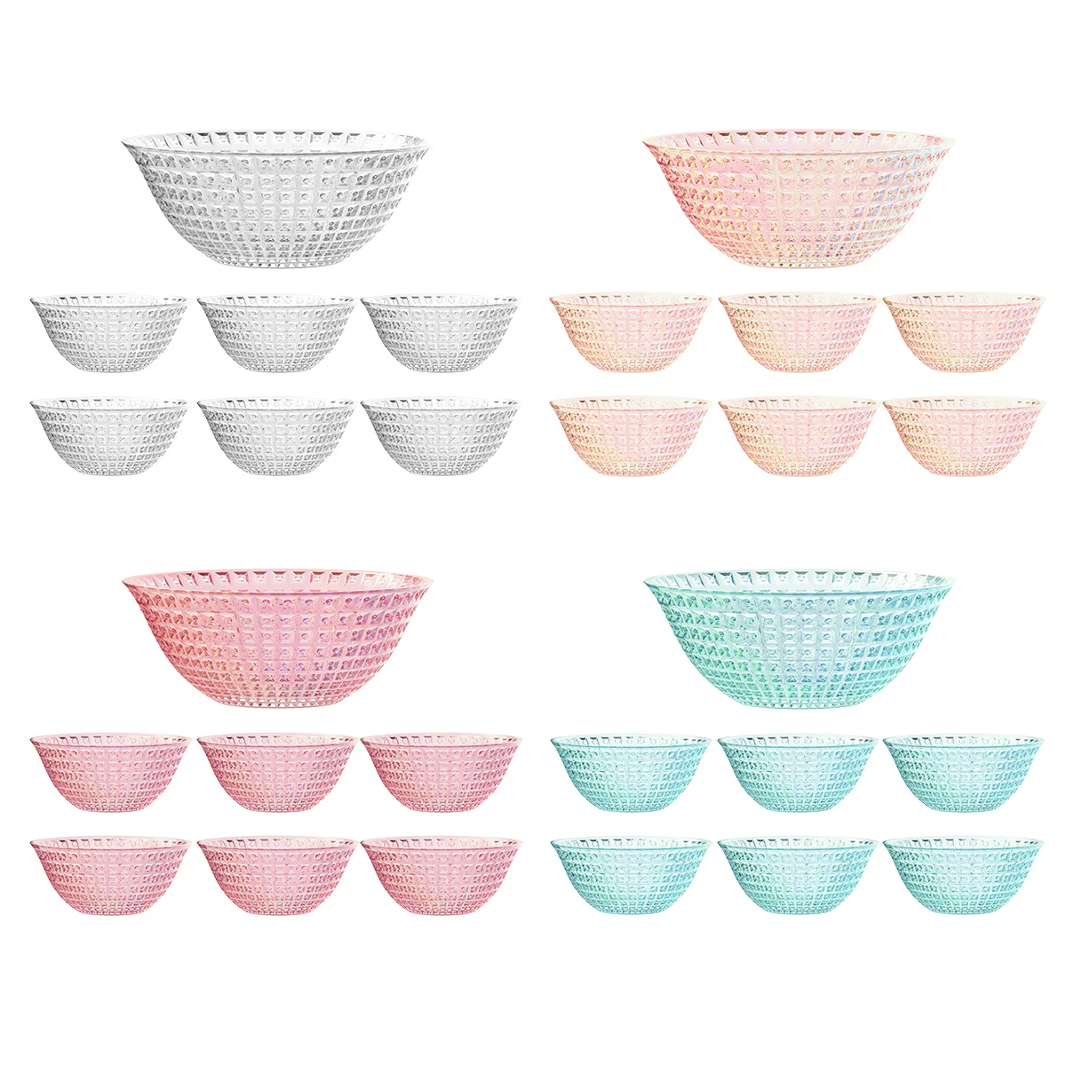 7pcs Luxury Dinnerware Water Glasses Glass Bowl Glass Charger Plates Sets Dinnerware Glass Dishes Set Plates Dinnerware Sets