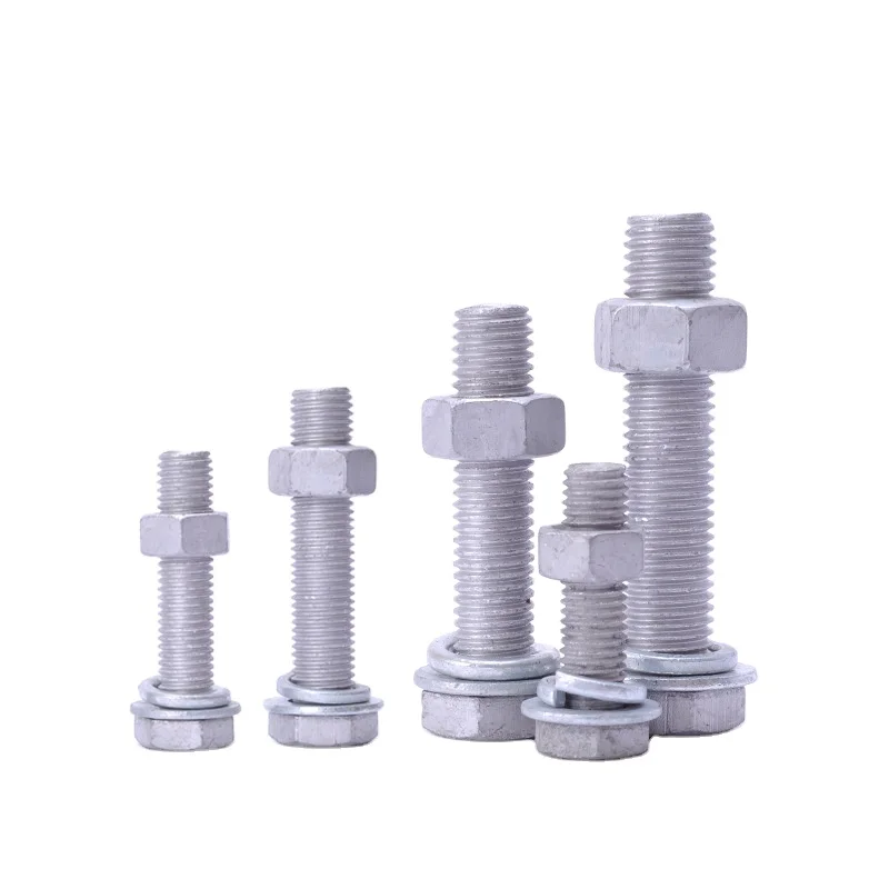 China fastener supplier galvanized bolts for photovoltaic wind power Outer hexagon hot-dip galvanized bolt