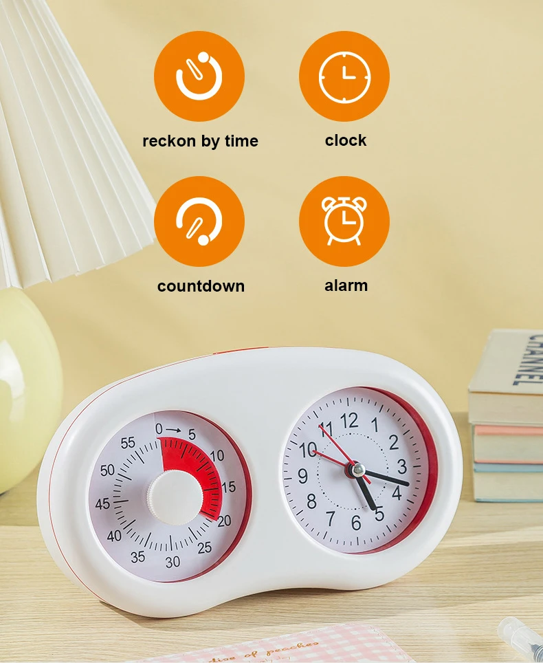 Pomodoro Countdown Productivity Timer Time Management Google Timer Multi-function Visual Timer for Kids Study Table Clock