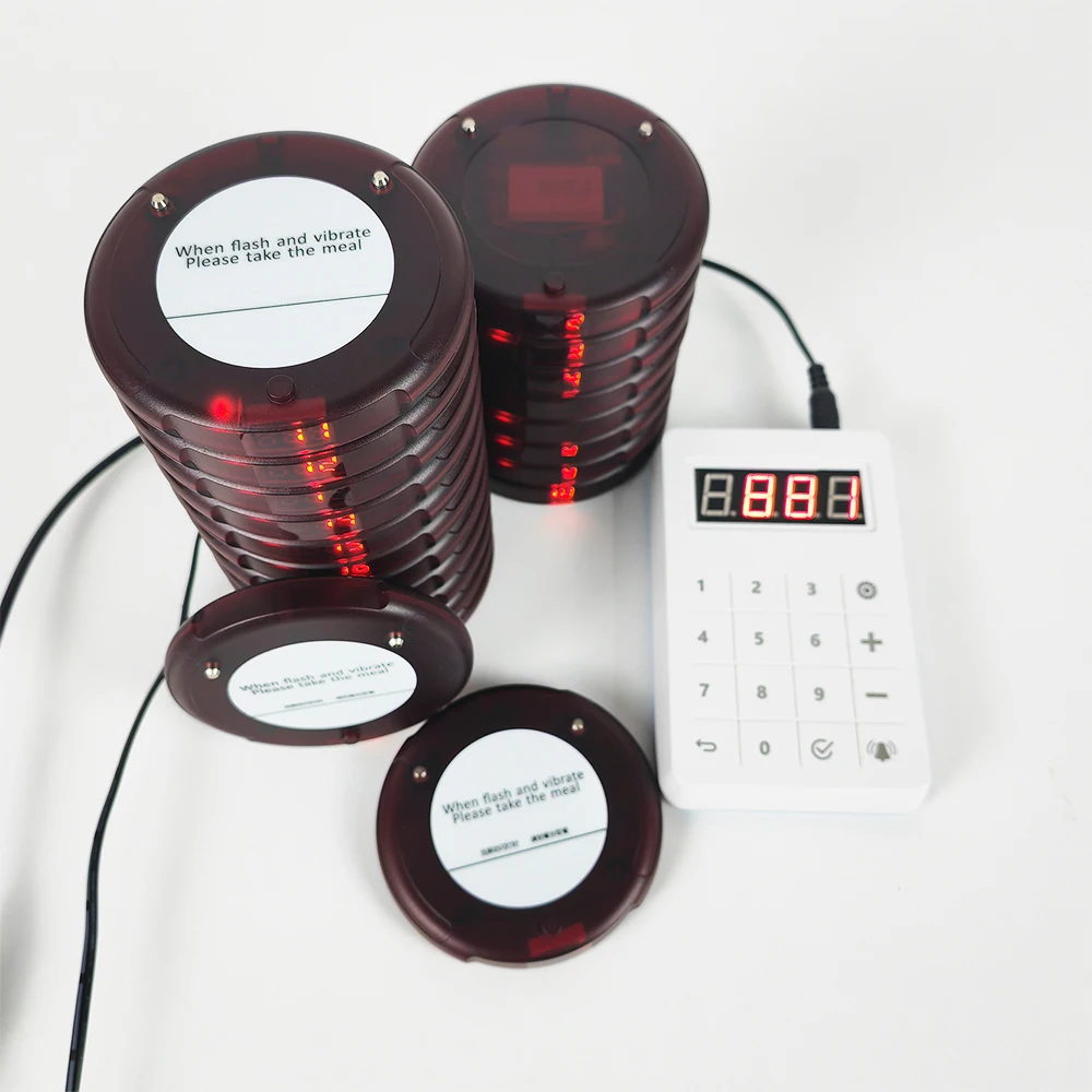 Waterproof Restaurant Ordering Table Long Distance Buzzer Beeper 15pcs Pager Call System for Paging
