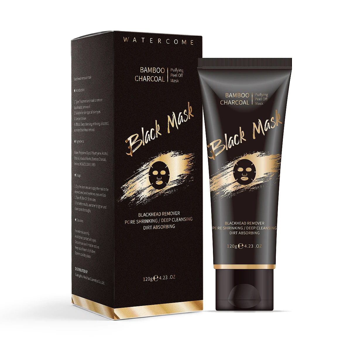 Wholesale Custom Vegan Deep Cleansing Peel-off Charcoal Blackhead Removal Mask Black Face Peel Off Mask