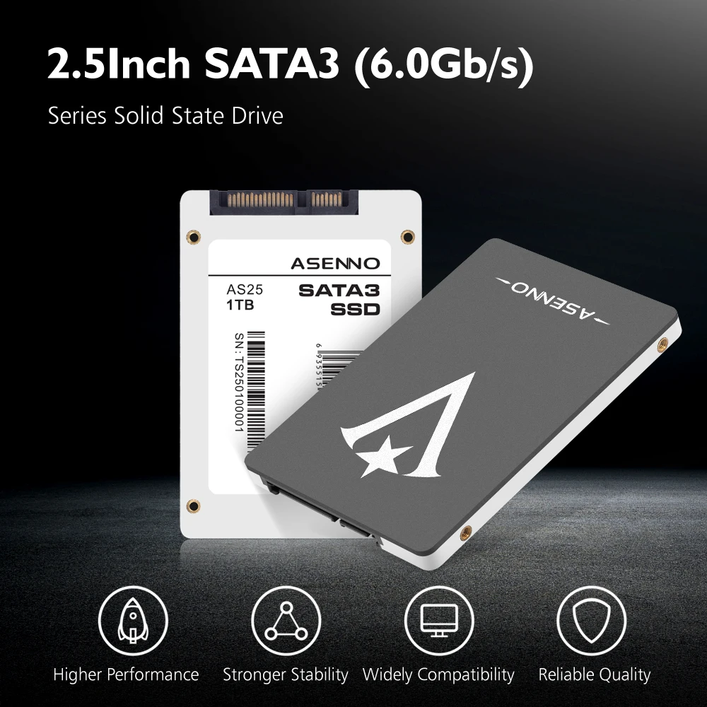 Внешний жесткий диск Asenno SSD для ПК и ноутбуков 2 ТБ 1 128 ГБ 240 256 512 ssd sata 3 120