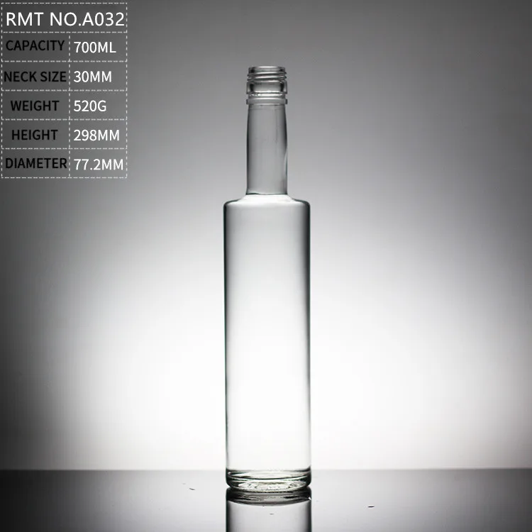 glass bottle suppliers 700ml clear vodka bottle glass gin glass bottle