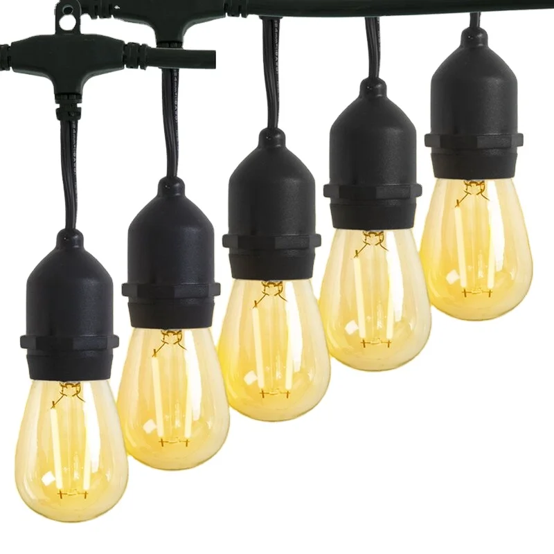 110m 48ft e27 LED bulb lights IP65 waterproof globe patio garden outdoor cafe festoon string light