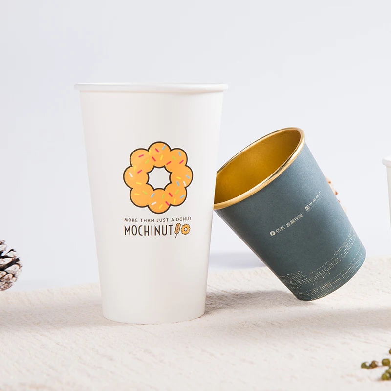 Custom Color Logo Disposable Double Wall Paper Cups 8oz Hot Drink Coffee Cup Free Sample