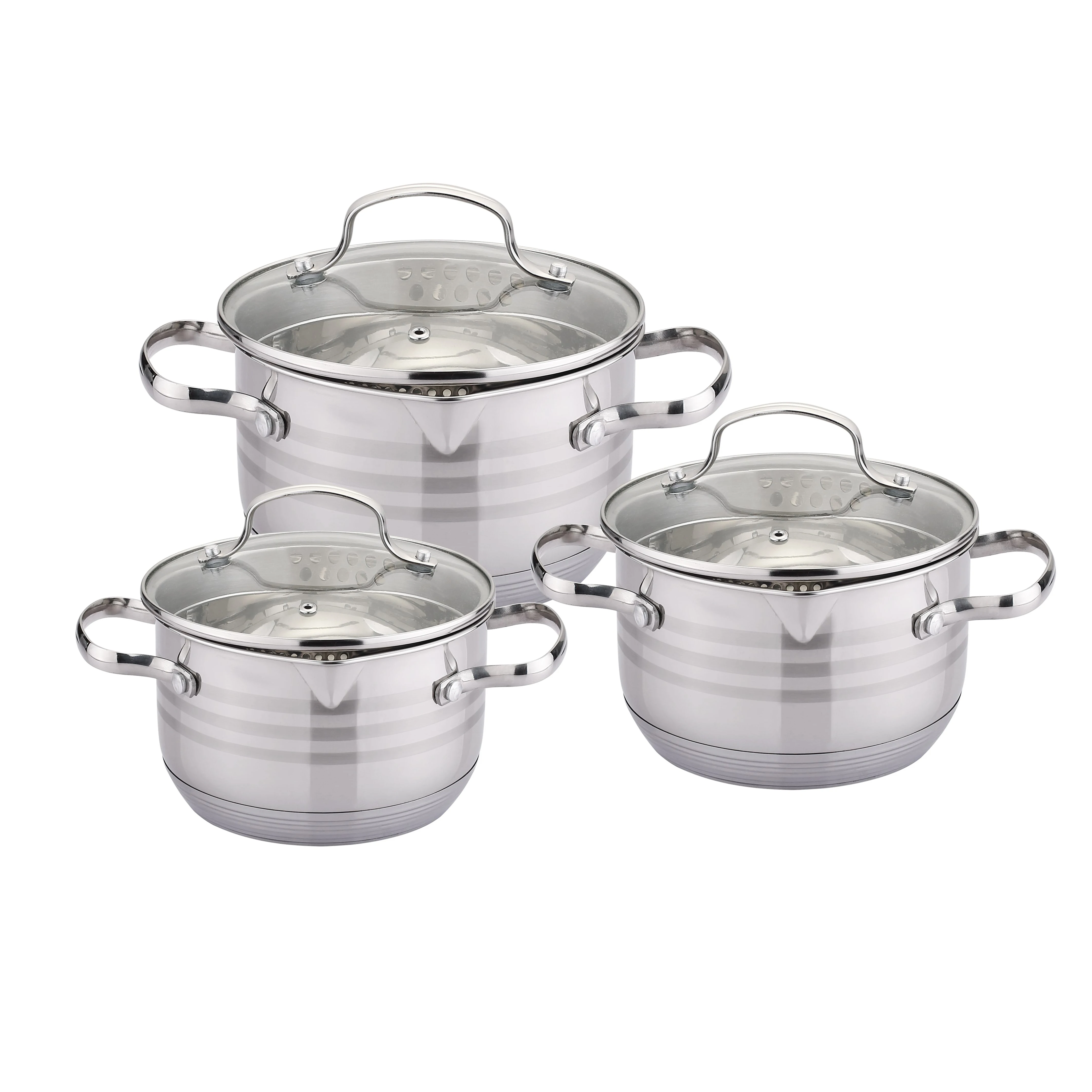 New promotion Wholesale kitchenware 6 Pcs Stainless Steel Cookware Set leak cover cooking pots stainless steel