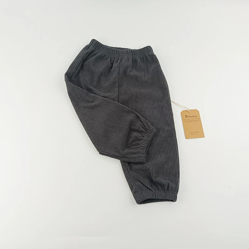 Paleo Baby Corduroy Pant Black Winter Thick Toddler Boy Girl Baggy Joggers Cotton Autumn Baby Kids Trousers Pants