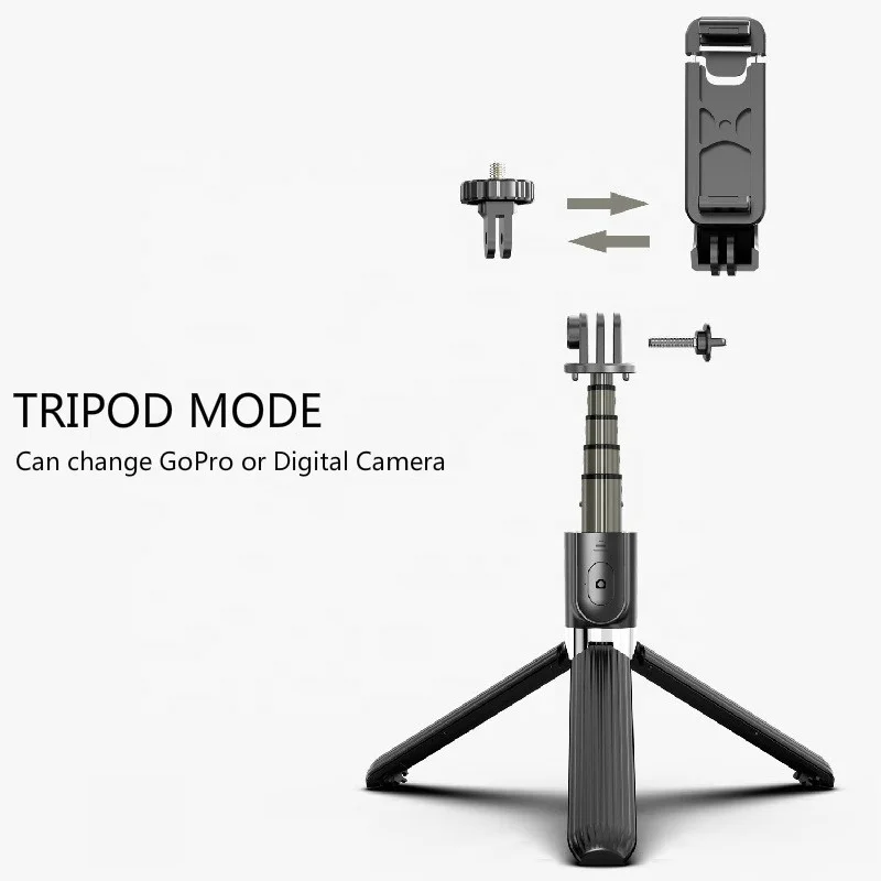 L03 Aluminum Wireless Remote Cell Phone Gopro Camera Monopod Selfie Stick and Tripod Stand