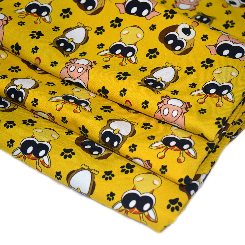 Cotton Fabric Digital Printed Custom Digital Printing 95 Cotton 5 Spandex Knitted Fabric For Kids