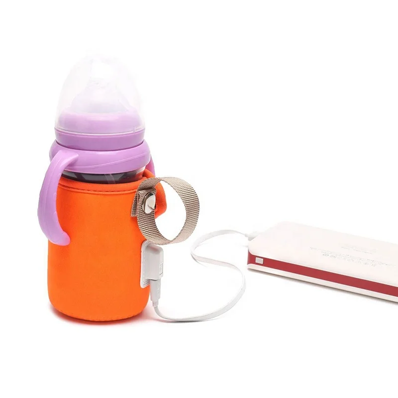 Portable Bottle Warmer Keeper USB Travel Bottle Warmer for Breast milk Neoprene Travel Car  Heated Baby Bottle Cooler Cover