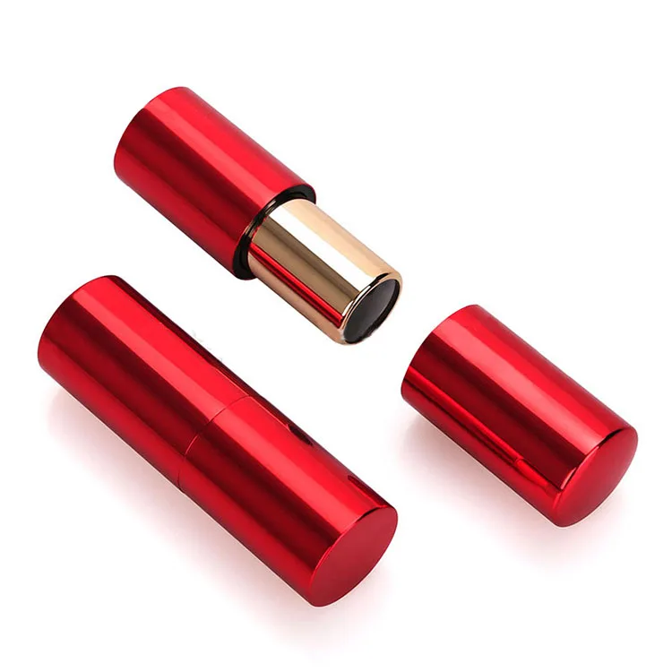 
High grade matte red round magnet lipstick container aluminium lipstick tube packaging 