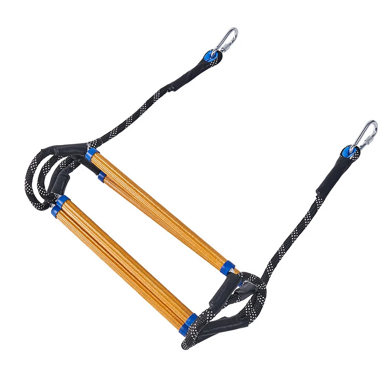 4 Steps Boat Rope Ladder Portable Outdoor Climbing Rope Boarding Ladder for Inflatable Boat Sailboat Jet Skis