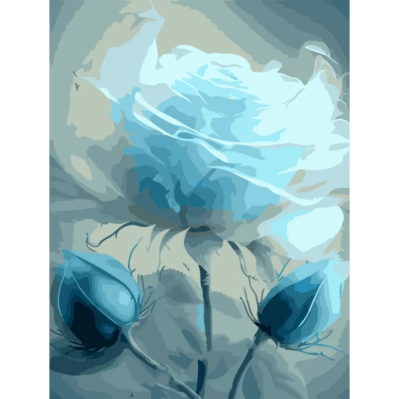 New Design Painting By Numbers DIY Blue Rose  Painting On Canvas Landscape Paintings And Wall Arts For Home Decor Wall Arts