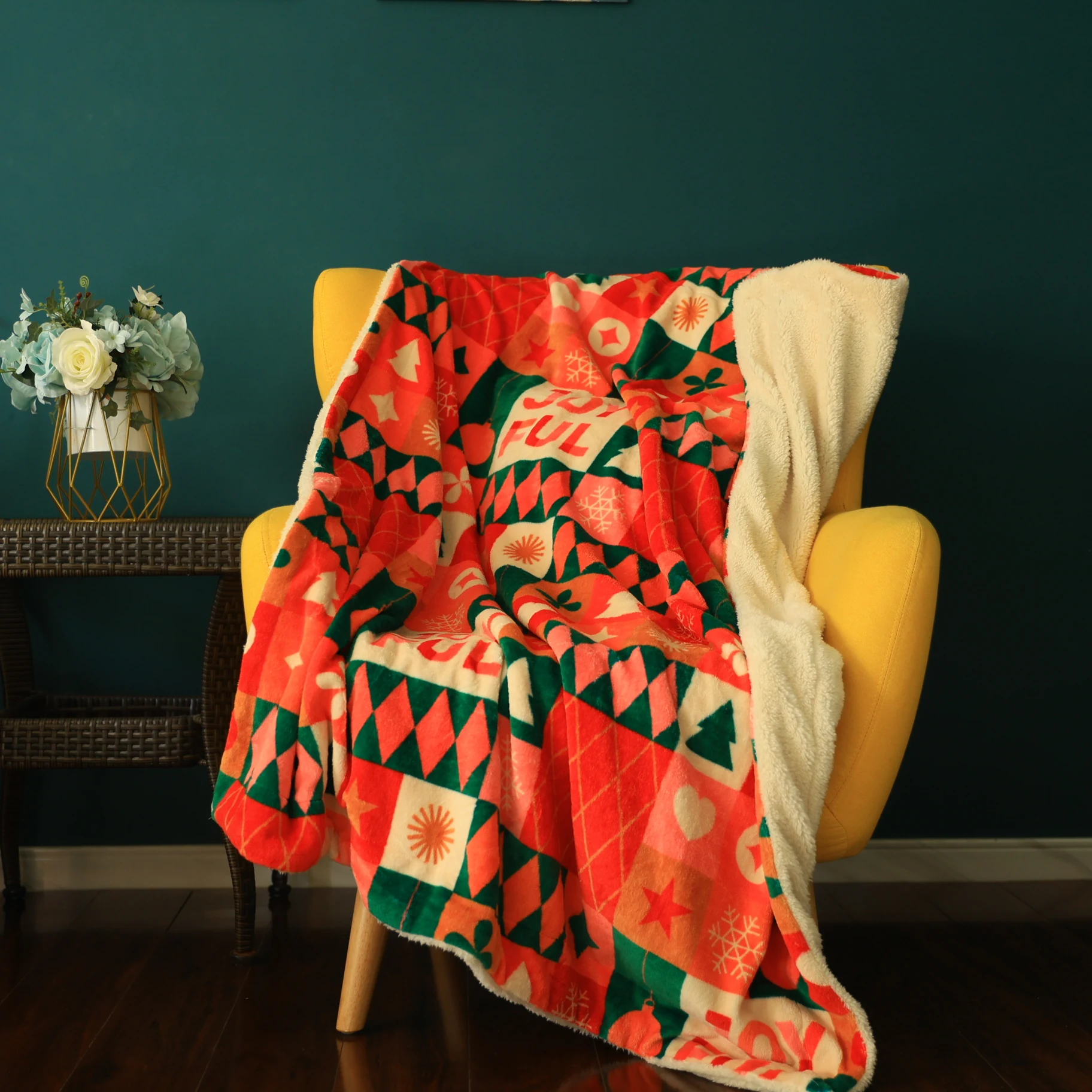 Soft Sherpa Double Bed Blankets for Winter Custom Micro Mink Flannel Cheap Wholesale Throw Blanket