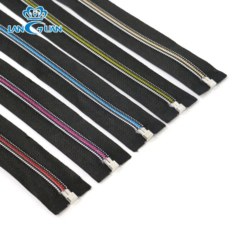Colorful teeth open end long chain nylon coil zippers for viewing