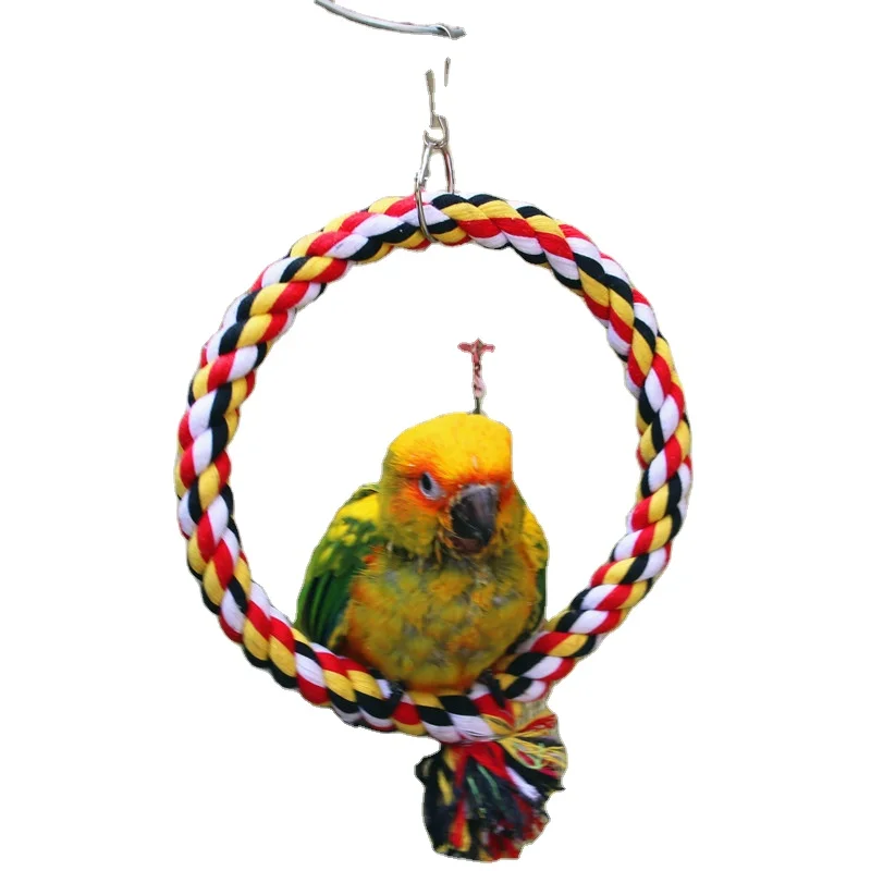 Bird Toys  Round Circle Ring  Climbing Ring Durable Cotton Swing