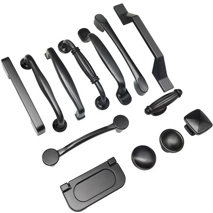 ISO Сертификация металл черный цвет дизайн тонкая дверная ручка