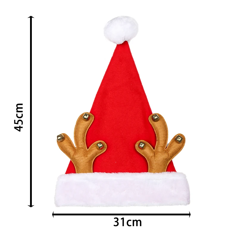 
Mini Knit Luminous Fur Bear Antlers Christmas Santa Hat With Bell 