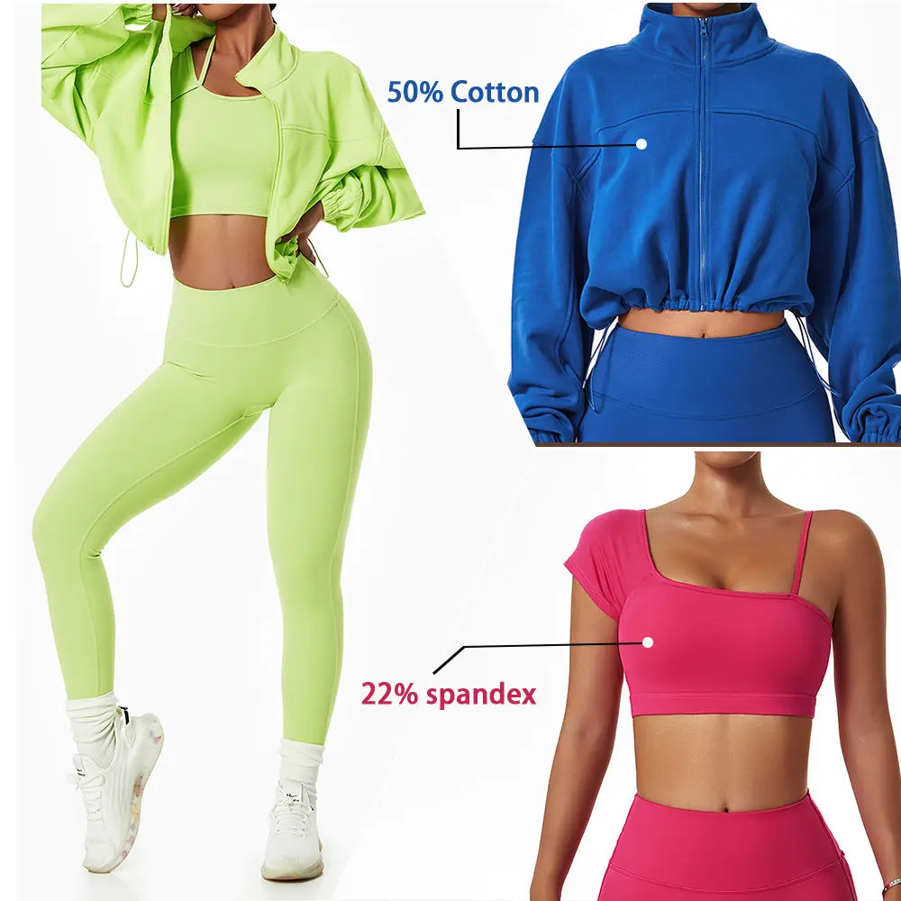 Wholesale Fitness Clothing Women Gym Clothes Kit Sweat Suit Yoga Sets Butt Lift Fitness Women Long Sleeve Sportswear Acceptable